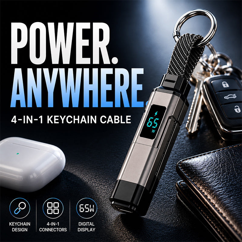 ⚡HOT SALE 50% OFF🔥MATEROL 4-in-1 Digital Display Keychain Charging Cable