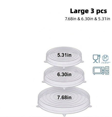 MATERIOL™ Reusable Silicone Lids - 6 Pcs Stretch Bowl & Pot Covers