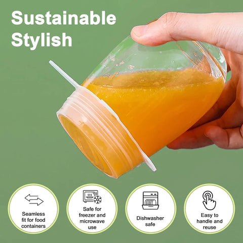 MATERIOL™ Reusable Silicone Lids - 6 Pcs Stretch Bowl & Pot Covers