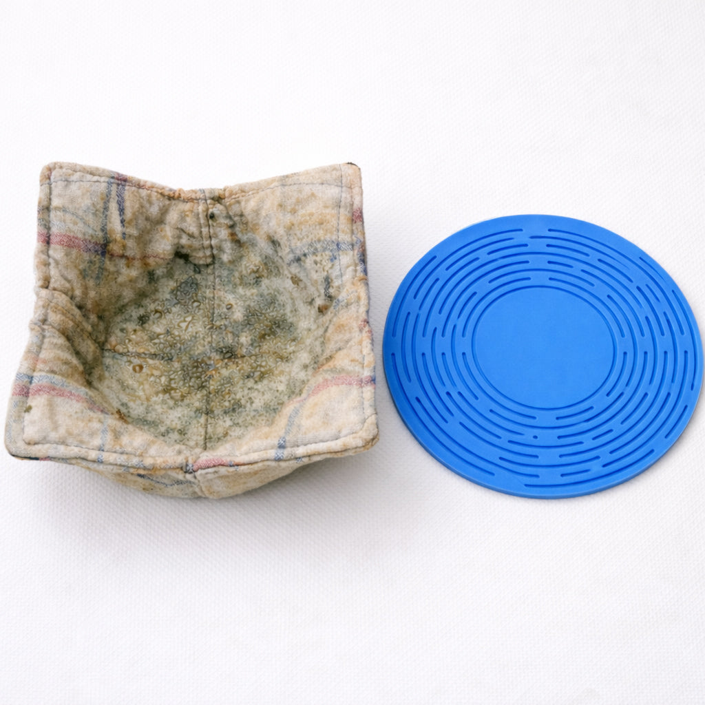 🍲 MATERIOL 2-in-1 Zero-Void Silicone Mesh Bag & Heat-Resistant Trivet Mat Set