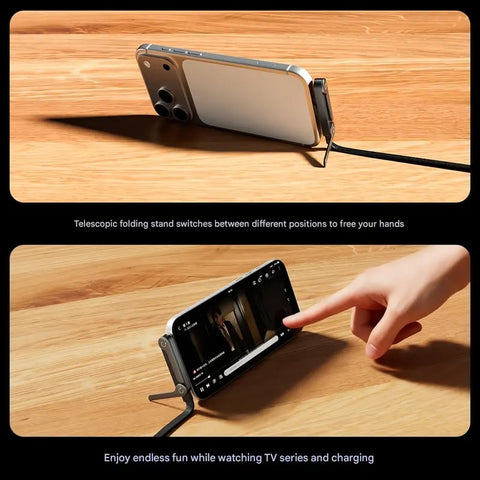 MATERIOL 2-in-1 Invisible Holder Charger Cable – 240W Fast Charging Cord with Built-In Phone Stand (Offer)
