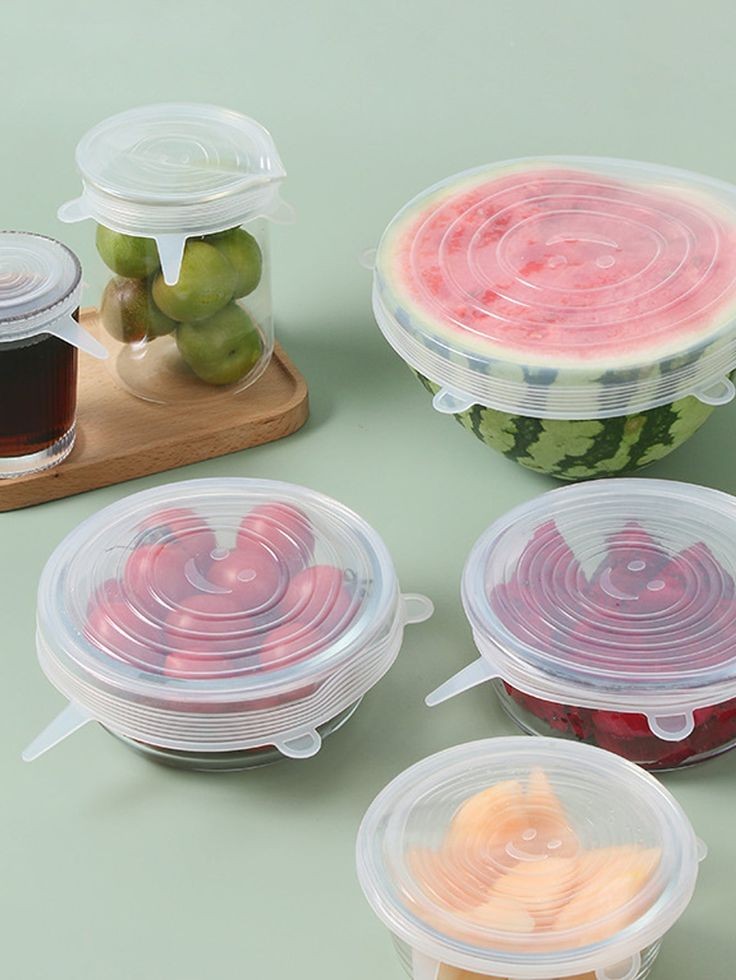 MATERIOL™ Reusable Silicone Lids - 6 Pcs Stretch Bowl & Pot Covers