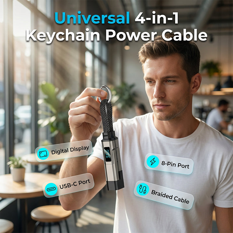 ⚡HOT SALE 50% OFF🔥MATEROL 4-in-1 Digital Display Keychain Charging Cable