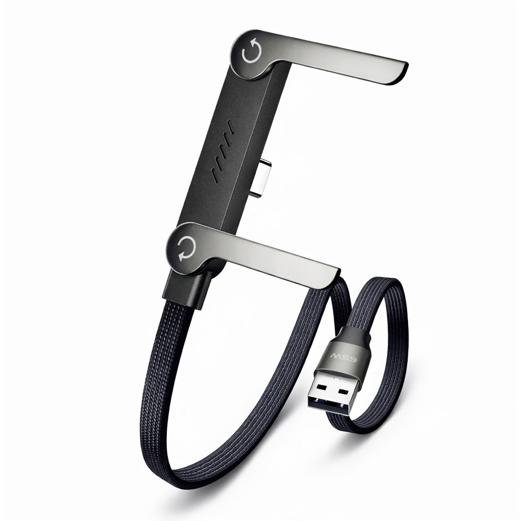 MATERIOL 2-in-1 Invisible Holder Charger Cable – 240W Fast Charging Cord with Built-In Phone Stand (Offer)