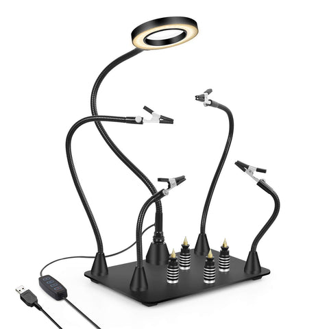 PCB Circuit Board Holder with 3X LED Magnifying Lamp - Materiol