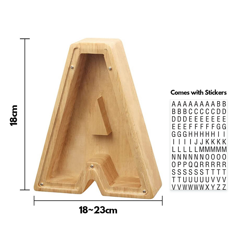 Alphabet Wooden Piggy Bank - Materiol