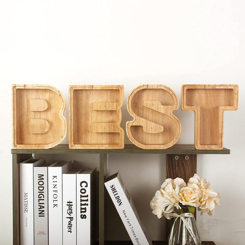 Alphabet Wooden Piggy Bank - Materiol