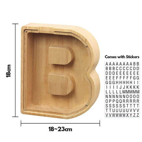 Alphabet Wooden Piggy Bank - Materiol