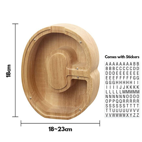 Alphabet Wooden Piggy Bank - Materiol