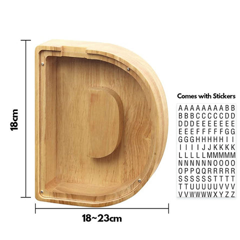 Alphabet Wooden Piggy Bank - Materiol