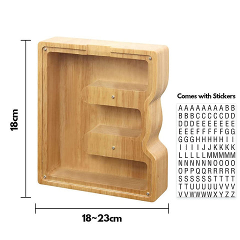 Alphabet Wooden Piggy Bank - Materiol