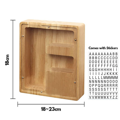 Alphabet Wooden Piggy Bank - Materiol