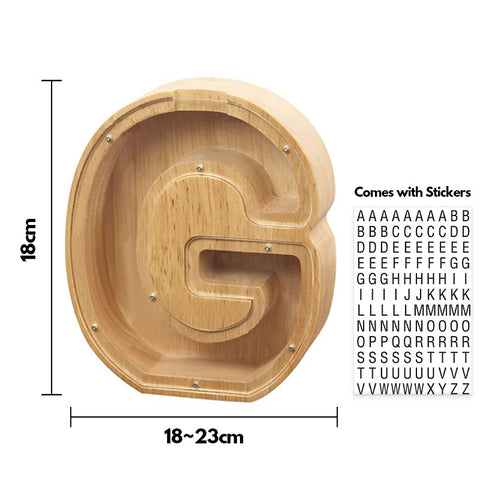 Alphabet Wooden Piggy Bank - Materiol