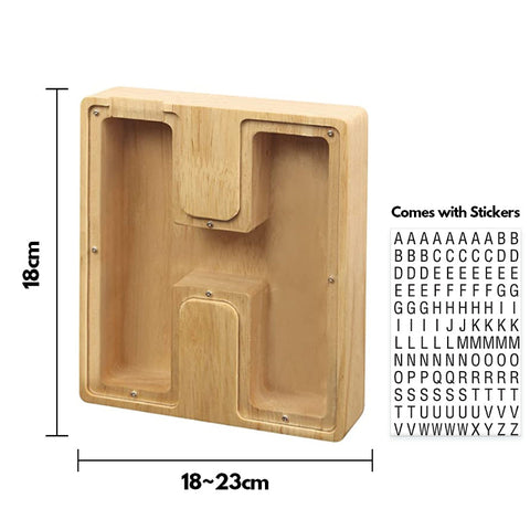 Alphabet Wooden Piggy Bank - Materiol