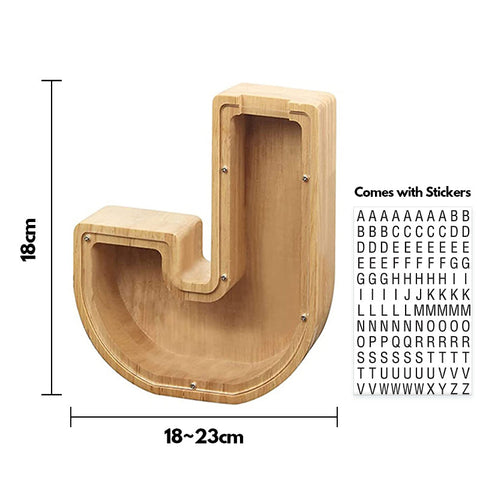 Alphabet Wooden Piggy Bank - Materiol