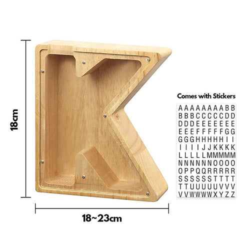 Alphabet Wooden Piggy Bank - Materiol