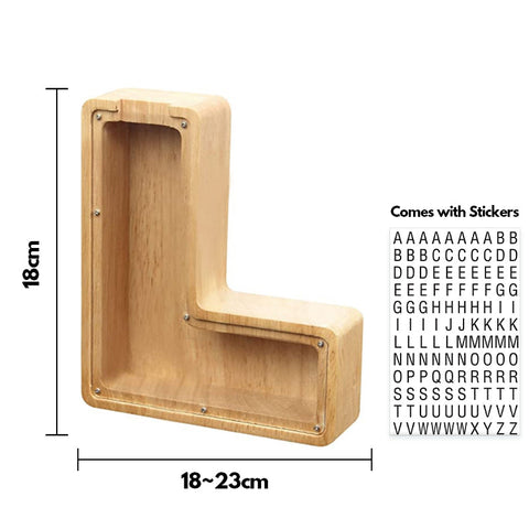 Alphabet Wooden Piggy Bank - Materiol