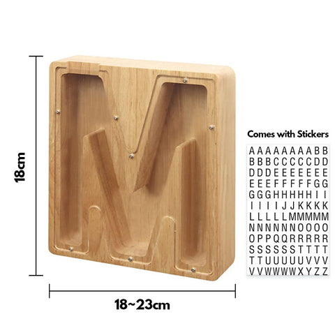 Alphabet Wooden Piggy Bank - Materiol