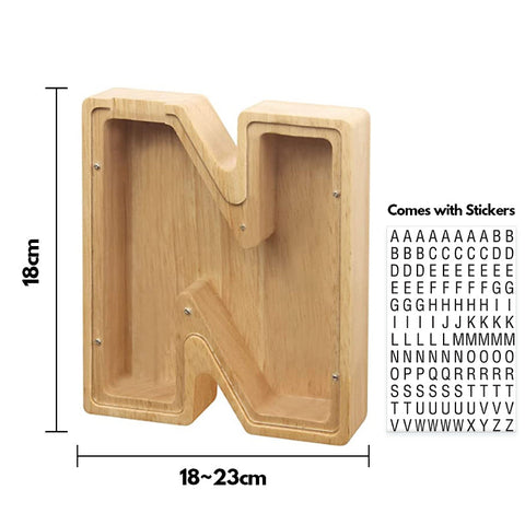 Alphabet Wooden Piggy Bank - Materiol