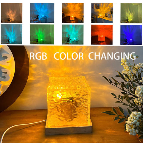 Rotating Water Ripple Night Light