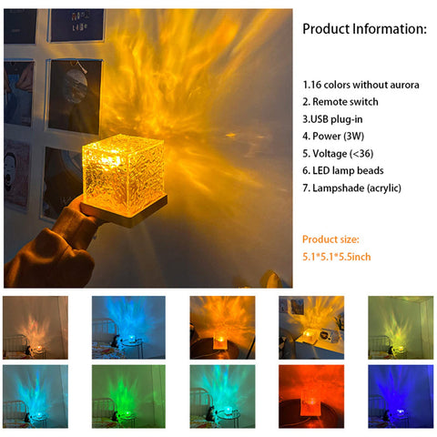 Rotating Water Ripple Night Light