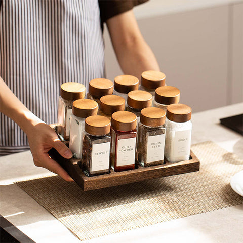 Acacia Wood Seasoning Bottles - Materiol