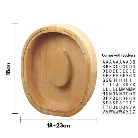 Alphabet Wooden Piggy Bank - Materiol