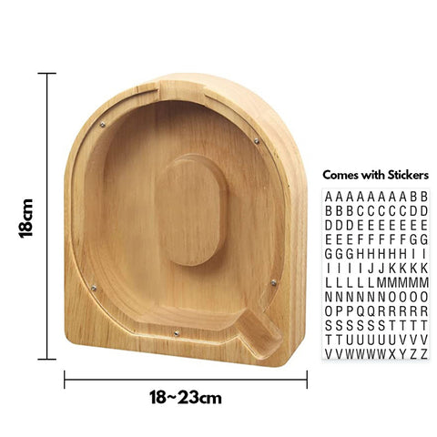 Alphabet Wooden Piggy Bank - Materiol