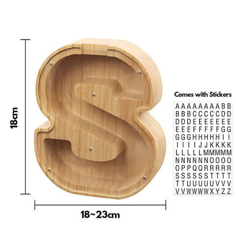 Alphabet Wooden Piggy Bank - Materiol