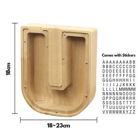 Alphabet Wooden Piggy Bank - Materiol
