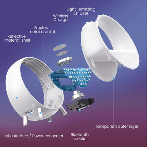 Gradual Sunrise Alarm Clock with Wireless Charging - Materiol