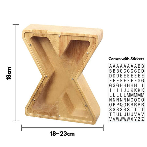 Alphabet Wooden Piggy Bank - Materiol