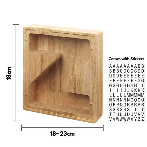 Alphabet Wooden Piggy Bank - Materiol